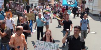 Protestaktion gegen US Drohnenkrieg in Ramstein / Kaiserslautern 27. 06. 2015