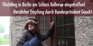 Erster Flüchtling in Berlin am Schloss Bellevue eingetroffen!