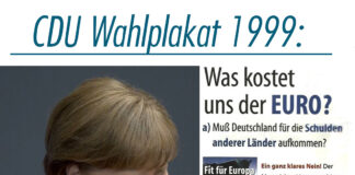 Zurück in die Zukunft! Oder: Was interessiert mich mein Geschwätz von gestern. CDU Wahlplakat von 1999 | Angela Merkel