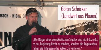 Göran Schricker (Landwirt aus Plauen) mit seiner Rede am 20.12.2015 in Bautzen.