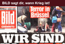 BILD-Titelseite vom 23. März 2016: „Wir sind im Krieg!“ Bild Zeitung - "Wir sind im Krieg"