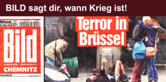 BILD-Titelseite vom 23. März 2016: „Wir sind im Krieg!“ Bild Zeitung - "Wir sind im Krieg"