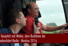 Friedensfahrt Berlin – Moskau, Gespräch mit Walter, dem Busfahrer (21.08.2016)