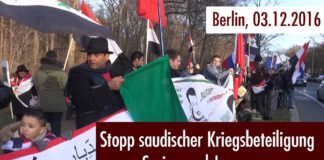 Stopp saudischer Kriegsbeteiligung gegen Syrien und Jemen
