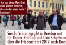 Friedensfahrt Berlin – Moskau. Sascha Vrecar im Gespräch mit Owe Schattauer und Dr. Rainer Rothfuß