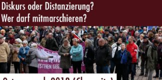 Diskurs oder Distanz? Ostermarsch in Chemnitz 2018.
