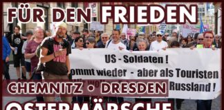 Gemeinsam für den Frieden: Ostermarsch 2019 Chemnitz und Dresden